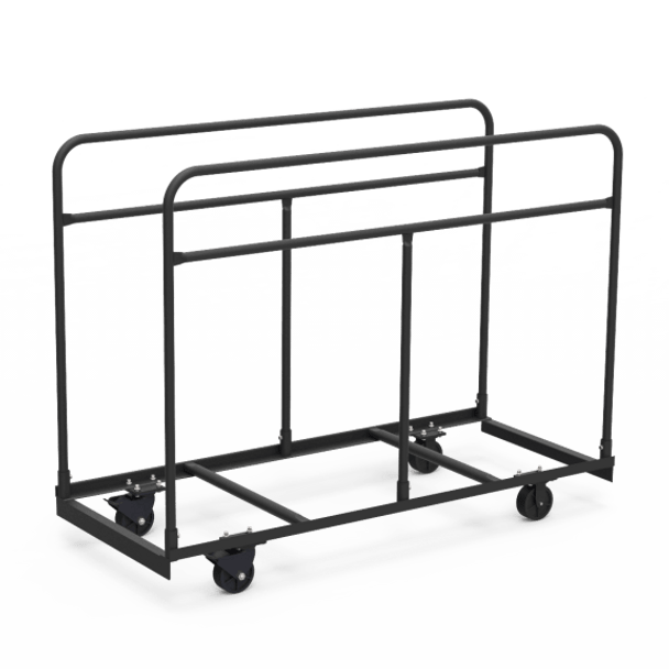 Steel Frame Table Truck/Storage Cart for Round and Oval Tables, Char Black
