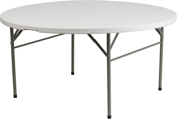 Plastic Folding Table | 5 Foot White Plastic Round Folding Table