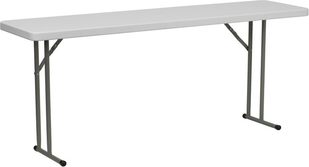 18''W x 72''L Granite White Plastic Folding Training Table
