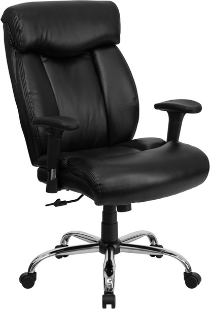 TYCOON Series Big & Tall 400 lb. Rated Black Leather Executive Ergonomic Office Chair with Full Headrest & Arms