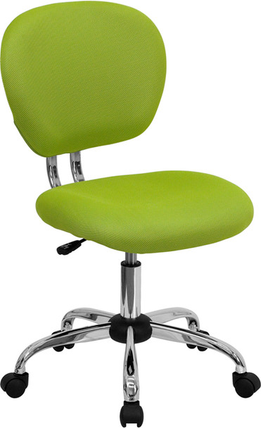 Mid-Back Apple Green Mesh Padded Swivel Task Office Chair with Chrome Base