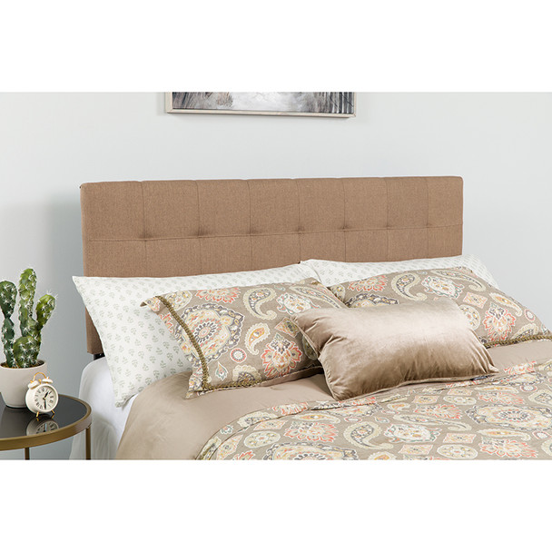 Bedford Tufted Upholstered Twin Size Headboard in Camel Fabric