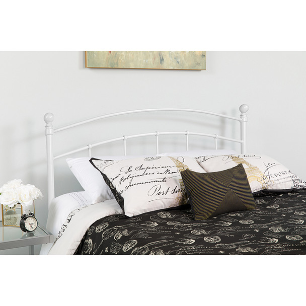 Woodstock Decorative White Metal Full Size Headboard