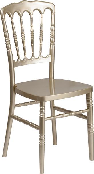 TYCOON Series Gold Resin Stacking Napoleon Chair