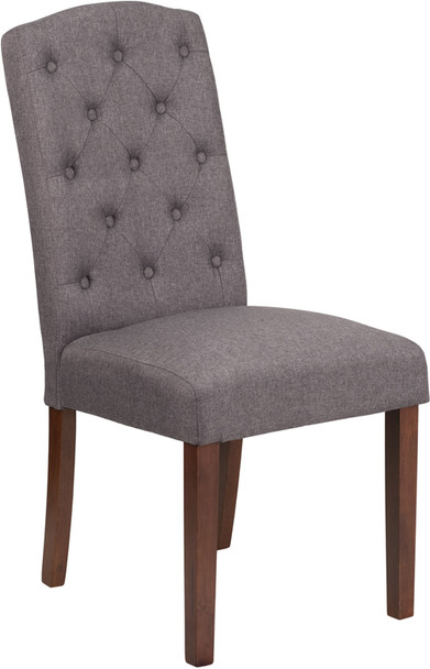 TYCOON Grove Park Series Gray Fabric Tufted Parsons Chair