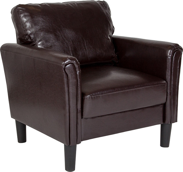 Bari Upholstered Chair in Brown Leather