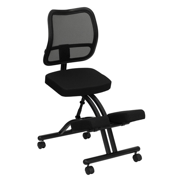 Mobile Ergonomic Kneeling Office Chair with Black Mesh Back