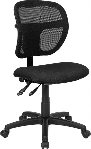 Mid-Back Black Mesh Swivel Task Office Chair with Back Height Adjustment
