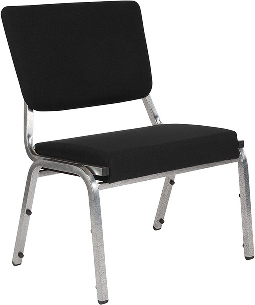 TYCOON Series 1500 lb. Rated Black Antimicrobial Fabric Bariatric Medical Reception Chair with 3/4 Panel Back