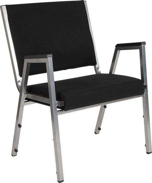 TYCOON Series 1500 lb. Rated Black Antimicrobial Fabric Bariatric Medical Reception Arm Chair