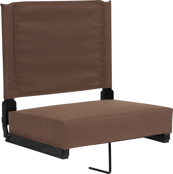 Grandstand Comfort Seats by Flash with Ultra-Padded Seat in Brown