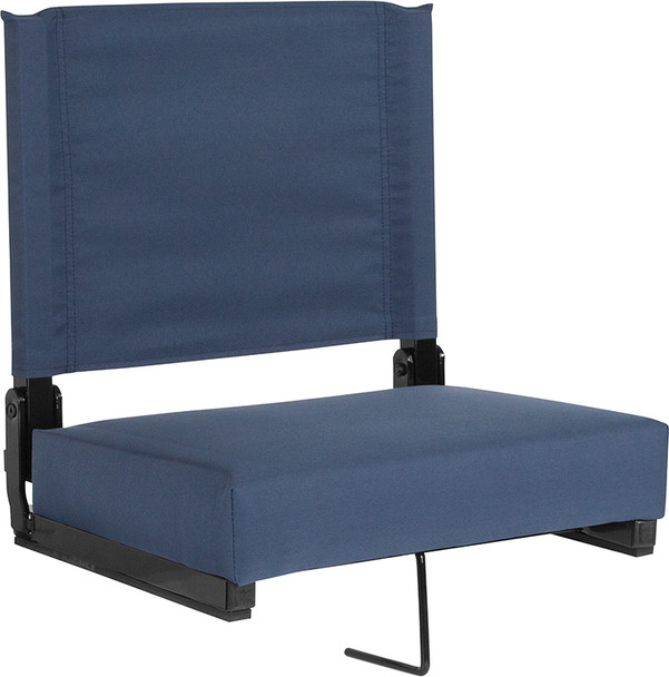 Grandstand Comfort Seats by Flash with Ultra-Padded Seat in Navy Blue