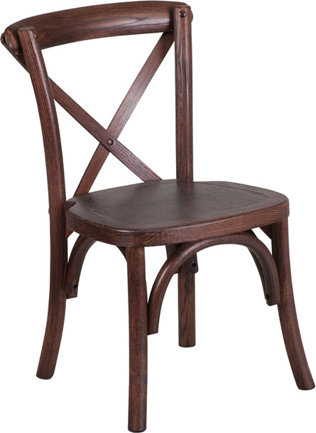 TYCOON Series Stackable Kids Mahogany Wood Cross Back Chair