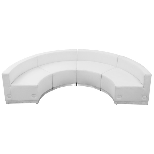 TYCOON Alon Series Melrose White Leather Reception Configuration, 4 Pieces