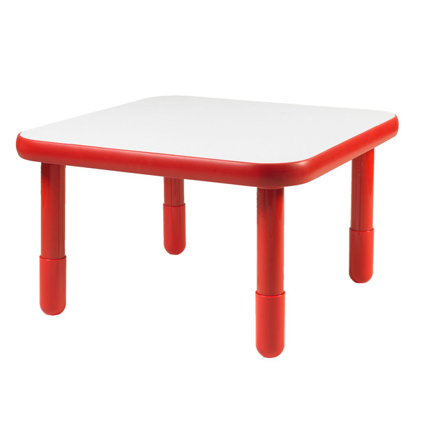 BaseLine® 30" Square Table - Candy Apple Red with 18" Legs