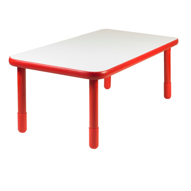 BaseLine® 60" x 30" Rectangular Table - Candy Apple Red with 22" Legs