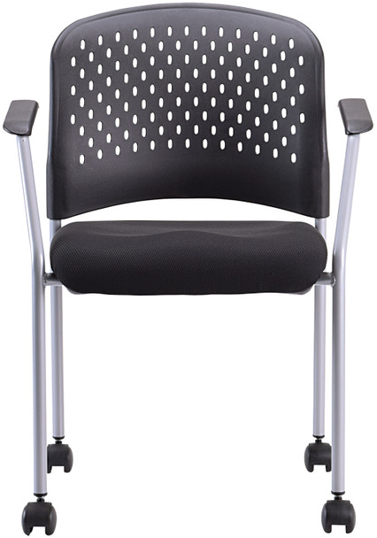 Eurotech Breeze Side Chair with Casters Grey Frame Plastic / Fabric Black