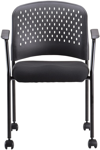 Eurotech Breeze Side Chair with Casters Black Frame Plastic / Fabric Black