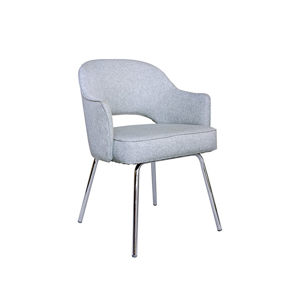 Grey Linen Guest Chair