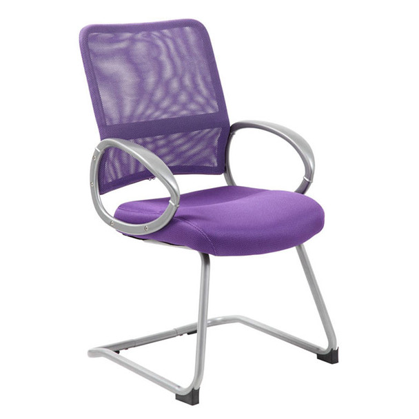 Boss Mesh Back W/ Pewter Finish Guest Chair Purple