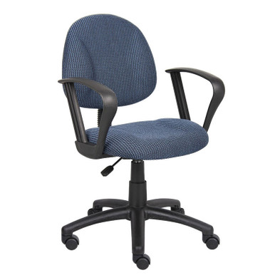 Boss Office Products Deluxe Posture Chair with Loop arms-blue