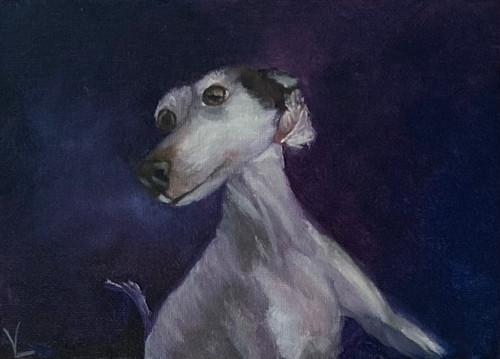 Original Hand Paint Oil Painting on the Canvas Panel "Osmyshka" 5x7"