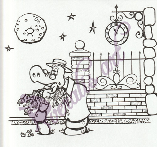 Coloring sheet  Illustration "Failed hopes" Pen and Ink on Paper Art Character Sketch 9x12"