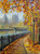 Original Hand Paint Oil Painting on Canvas "Golden Fall in Pittsburgh" 12x16"