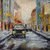 Original Hand Paint Oil Painting on the Canvas "Snow in the City" 8x8"