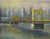 Original Hand Paint Oil Painting on Canvas "Andy Warhol Bridge. Pittsburgh" 11x14"
