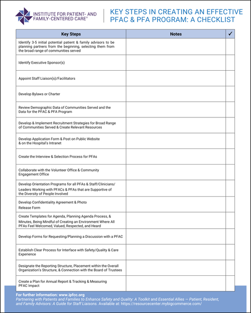 Key Steps in Creating an Effective PFAC & PFA Program: a Checklist Key Steps in Creating an Effective PFAC & PFA Program: a Checklist