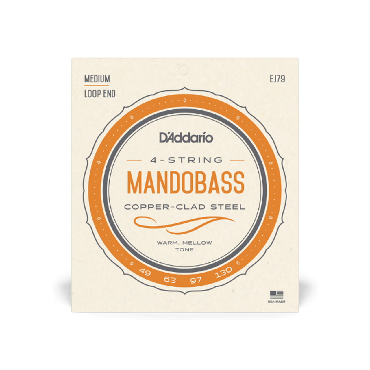 49-130 DAddario D'Addario J79 Copper Mandobass Strings 
