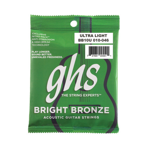 GHS Bright Bronze Acoustic Guitar Strings; 10-46