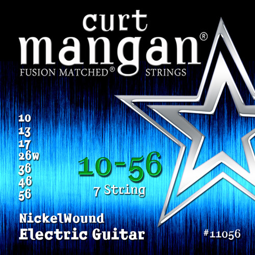 Curt Mangan NickelWound Electric Guitar Strings; 7-String set 10-56