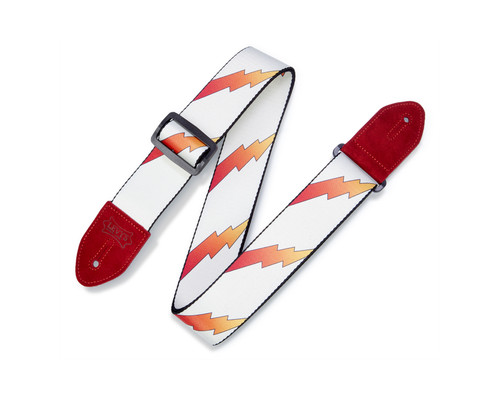 Levy's Sublimation Guitar Strap - suede ends with triglide adjustment; red