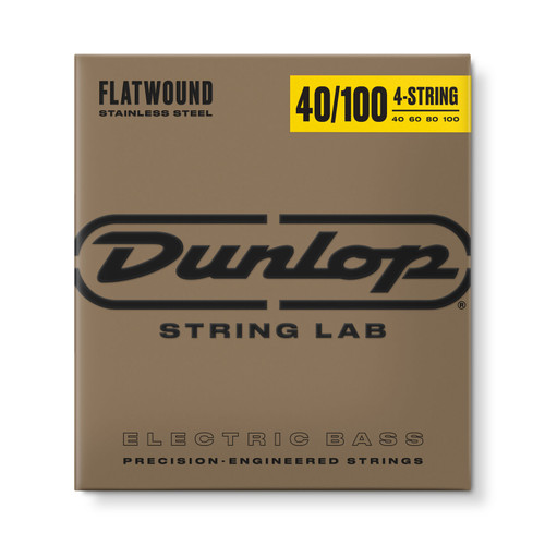 Dunlop Flatwound Stainless Steel Bass Guitar Strings; gauges 40-100