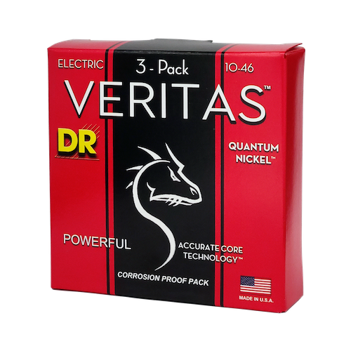 DR Veritas Electric Guitar Strings; 3-Pack gauges 10-46