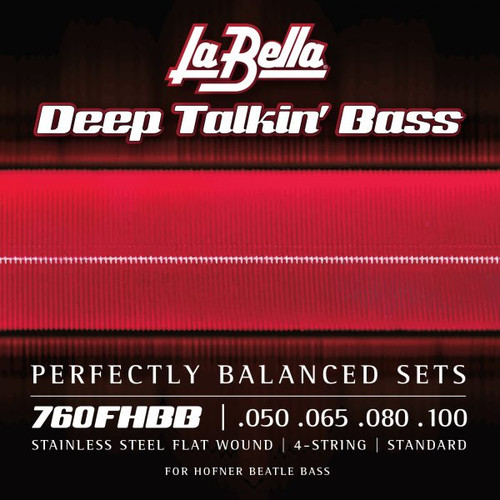 La Bella Deep Talkin' Bass Flatwound Hofner Beatle Bass Strings; 50-100