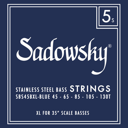 Sadowsky Blue Label Stainless Steel Taperwound Bass Strings; Super Long Scale 45-130T