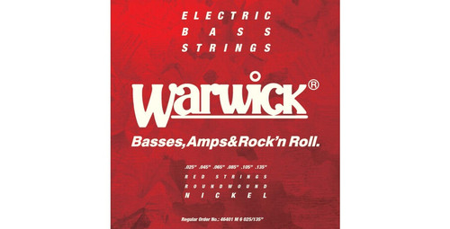 Warwick Red Label Nickel Plated Steel Bass Strings; 25-135