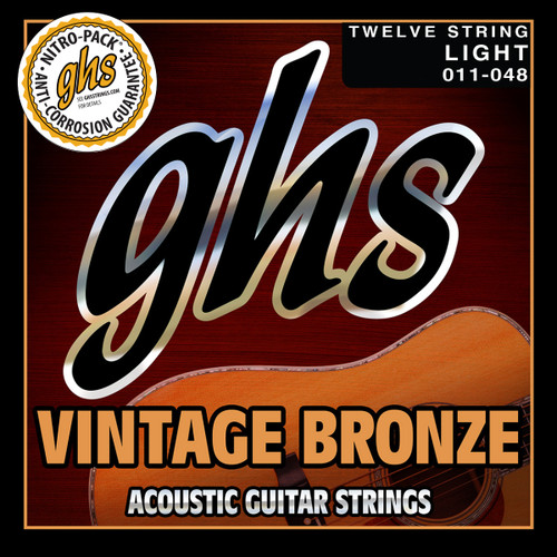 GHS Vintage Bronze Acoustic Guitar Strings; 12-String set 11-48