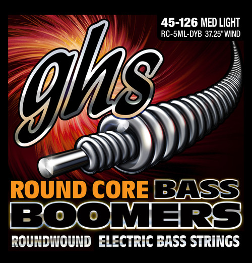 GHS Round Core Boomers Bass Guitar Strings; 5-Strings set 45-126