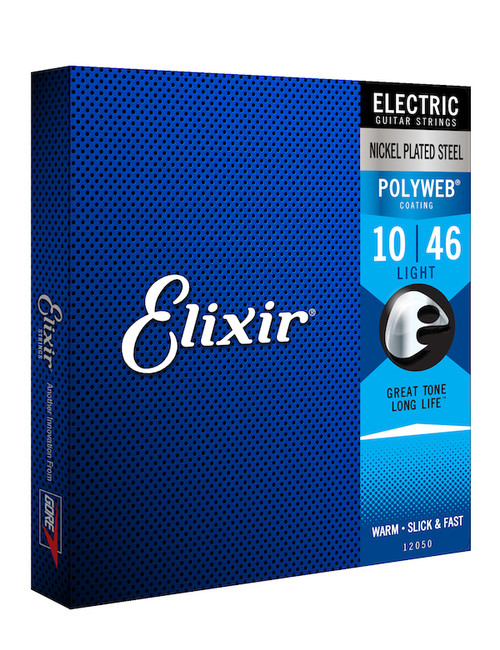 Elixir Nickel Plated Steel Polyweb Coated Electric Guitar Strings; 10-46