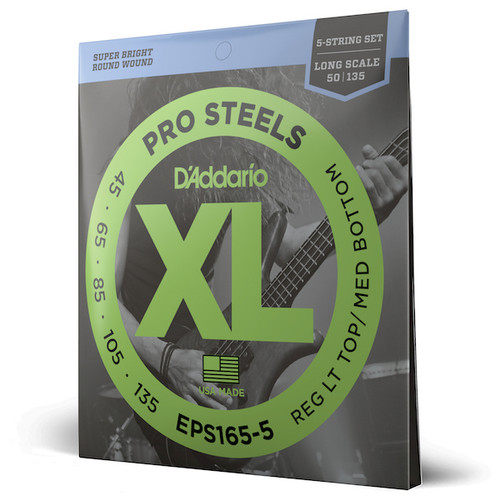 D'Addario Pro Steels Bass Guitar Strings; 45-135