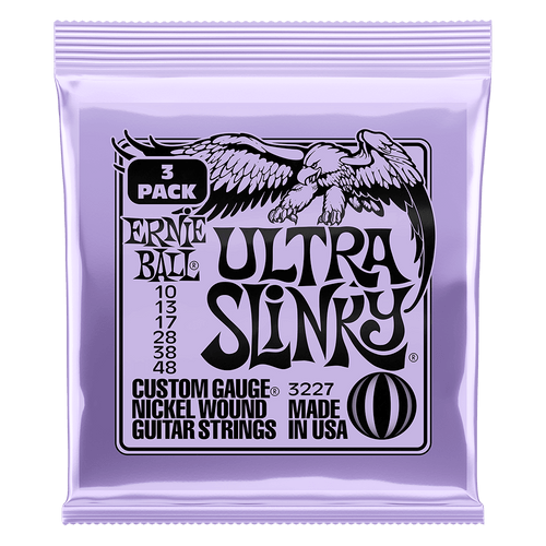 Ernie Ball Ultra Slinky Electric Guitar Strings; 3-PACK gauges 10-48