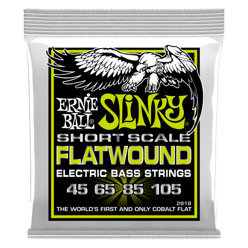 Ernie Ball Slinky FlatWound Electric Bass Strings; Short scale 45-105