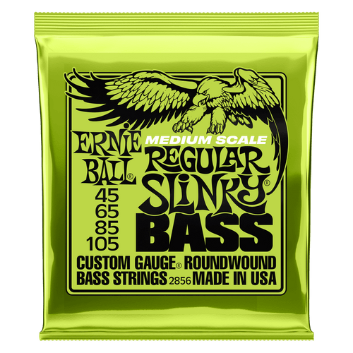 Ernie Ball Slinky Nickel Wound Bass Guitar Strings; medium scale 45-105