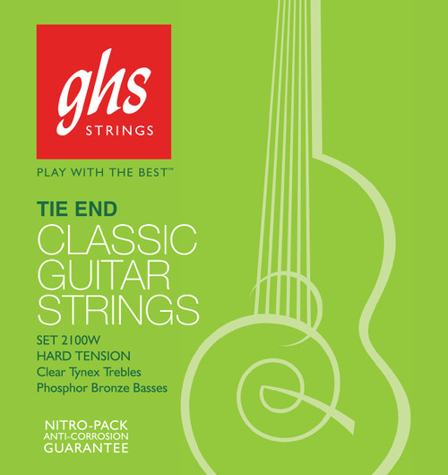GHS Classical Guitar Strings; tie end, hard tension
