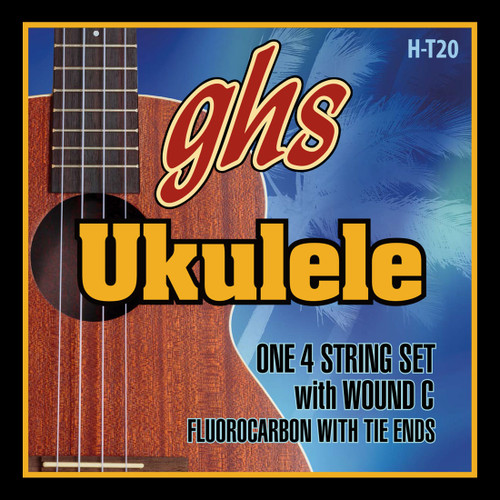 GHS Fluorocarbon Ukulele Strings; Tenor wound C w tie ends