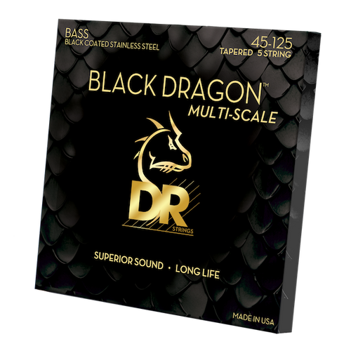 DR Black Dragon Bass Guitar Strings; Multi-Scale 45-125